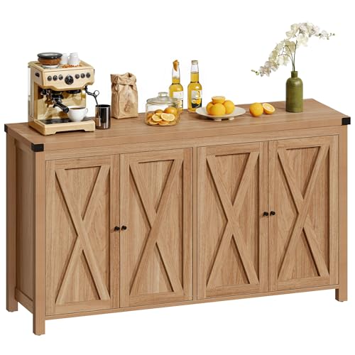 DWVO 55'' Sideboard Buffet Cabinet with Storage, Farmhouse Kitchen Storage Cabinet with Doors