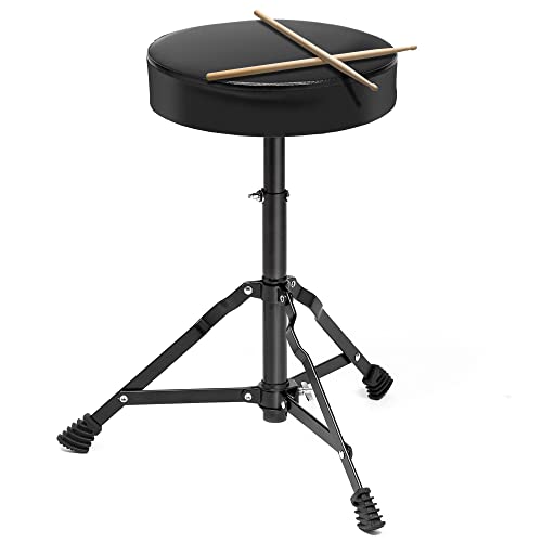 Full Size Complete Adult 5-Piece Drum Set with Cymbals, Stands, Stool, and Sticks - Blue
