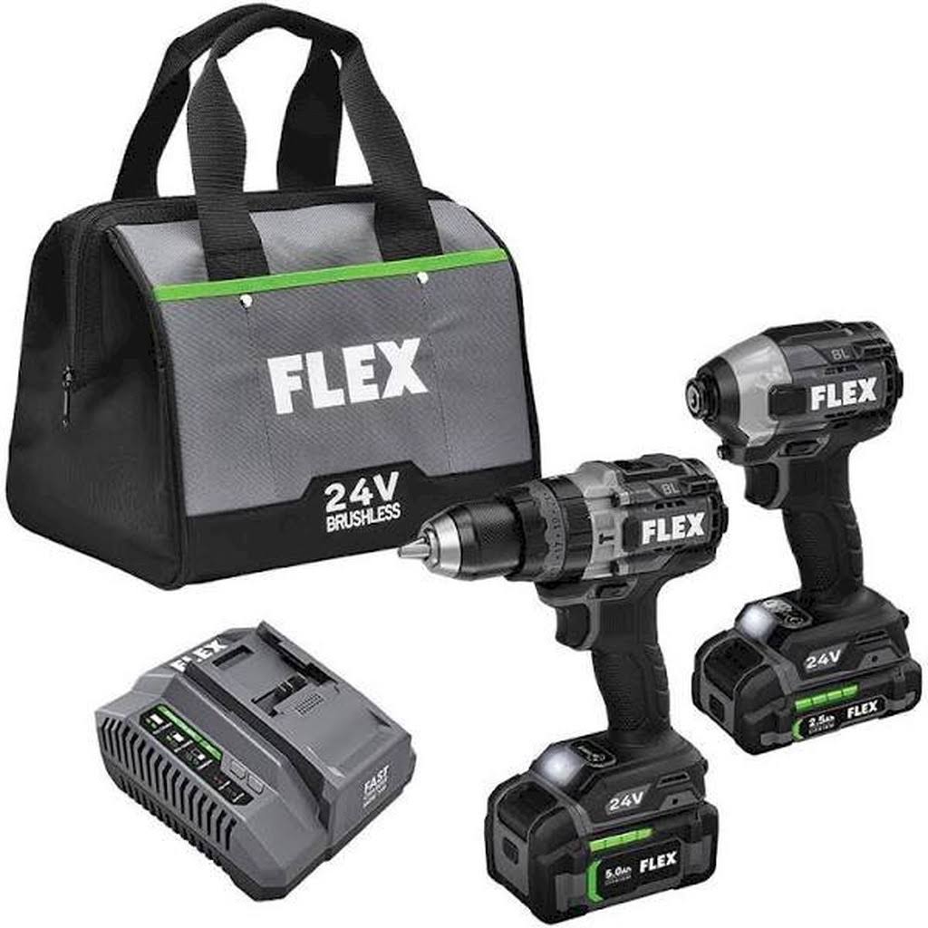 Flex 2-Tool 24-Volt Brushless Power Tool Combo Kit with Soft Case (2-Batteries and Charger Included)