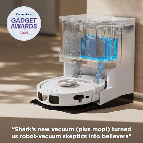 Shark Robot Vacuum & Mop Combo, PowerDetect NeverTouch Pro, Self-Emptying, Self-Refill with Self-Clean Pad Wash & Dry, 60-Day Debris Capacity