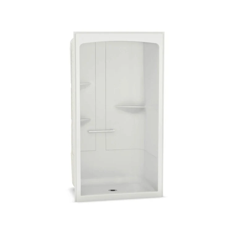 Shower Allia Rectangular White 48 x 34 Inch Acrylic Left Seat Center Drain