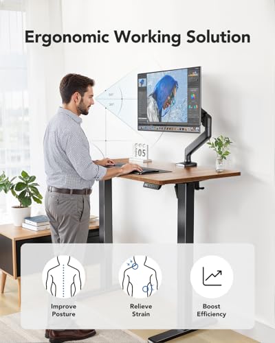 HUANUO Electric Standing Desk, 71 x 35 inch Large Height Adjustable Table, Powerful Brushless Motor, 4 Memory Preset, Sit Stand Up Desk