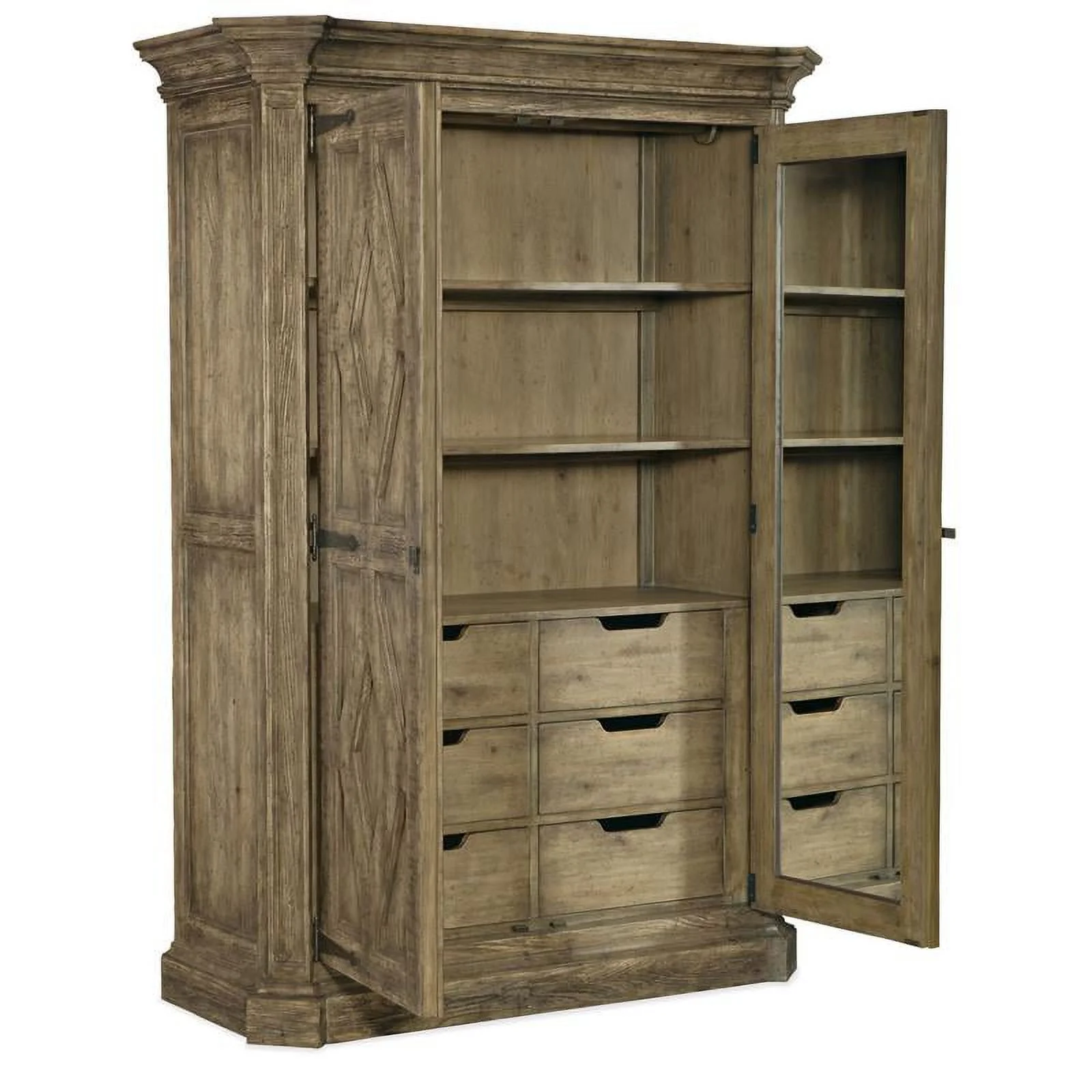 Atlin Designs Traditional 2-Door Wood Wardrobe in Vintage Barn Oak