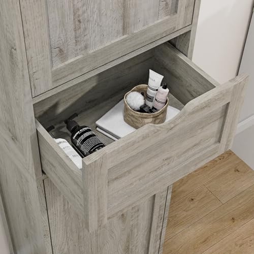 Iwell 67" Tall Bathroom Cabinet, Storage Cabinet with 2 Doors & 1 Drawer, Bathroom Storage Cabinets with Adjustable Shelves, for Living Room