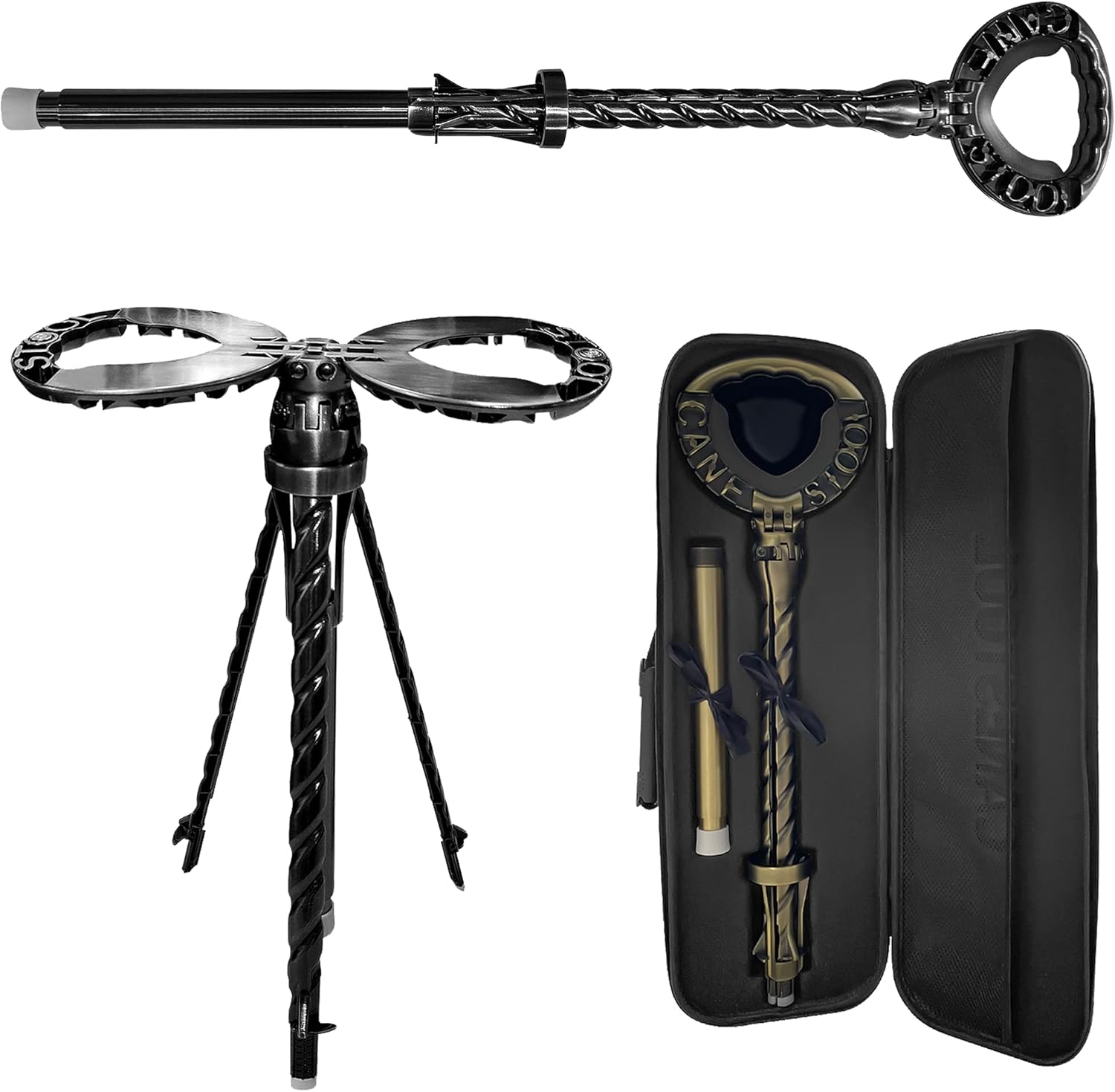 ALEVMOOM Portable Walking Cane with Seat Folding Cane Seat Telescoping Cane Stool Walking Stick Chair Walking Stools Retractable Lightweight Walking