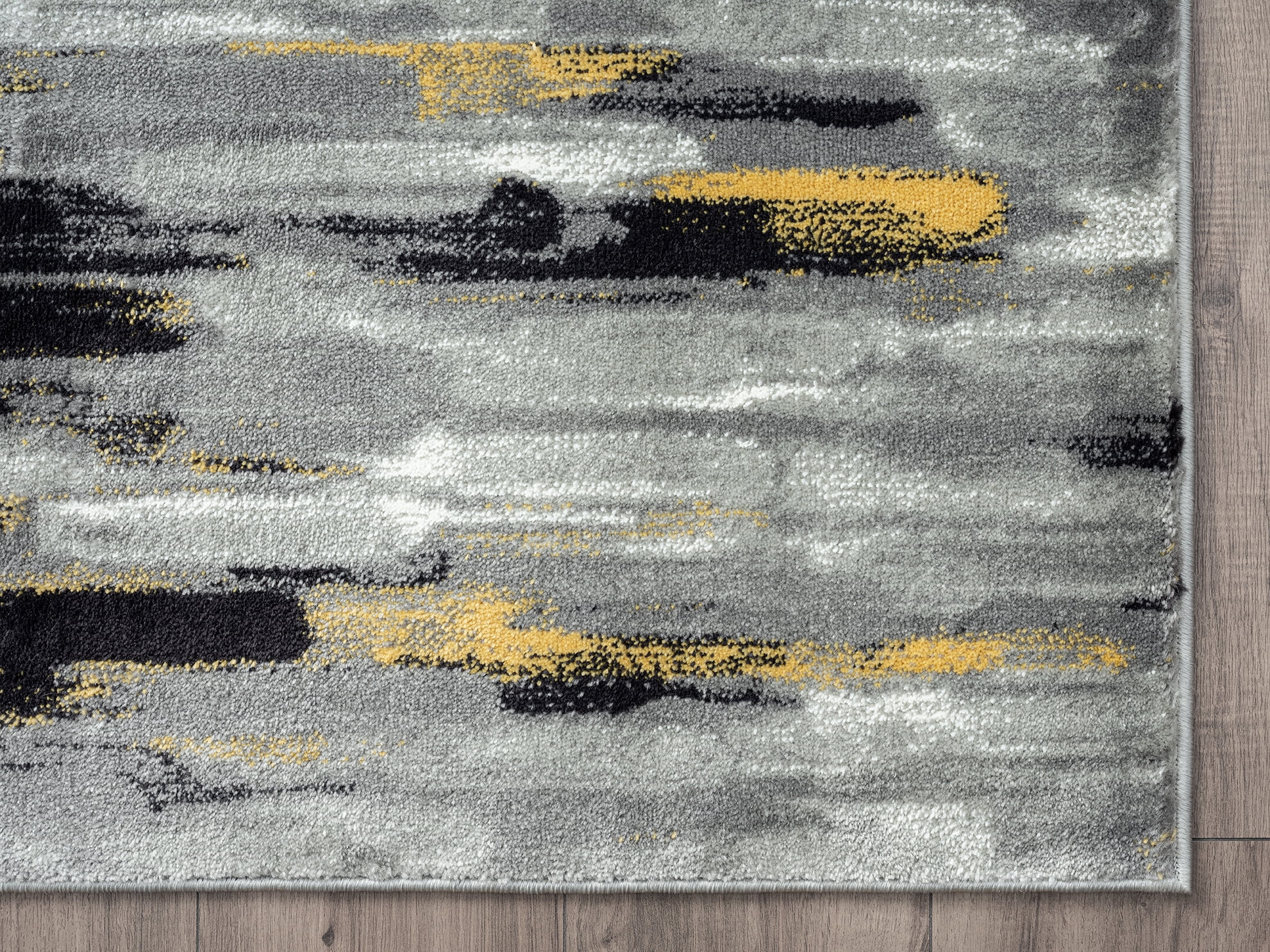 Abani Porto Collection Area Rug Mid Century Modern Bedroom Living Room Decor Floor Rug 6 x 9 Grey Yellow