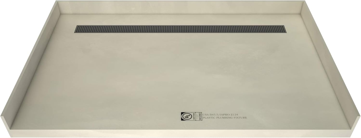 Tile Redi 3060RBF-PVC Barrier Free Shower Pan with Integrated Right PVC Drain, 30-Inch Depth by 60-Inch Width