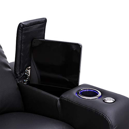 Seatcraft Julius Power Recliner - Home Theater Seating - Living Room - Big and Tall - Living Room - 400 lbs Capacity - Top Grain Leather