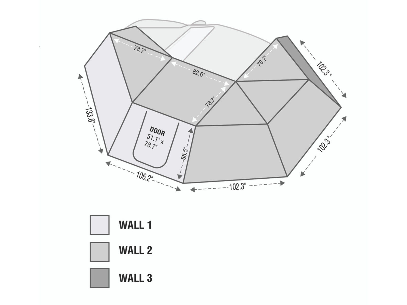 Overland Vehicle Systems Nomadic 270 Awning Wall 1 w/ Driver Side Door / Window