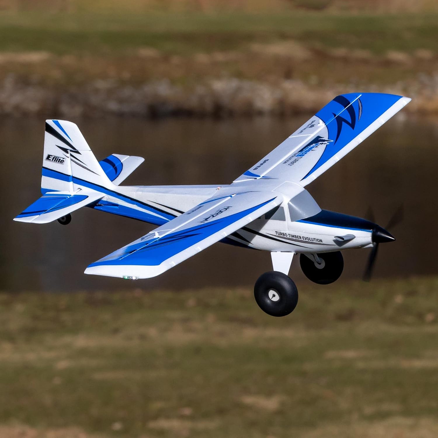 E-flite RC Airplane UMX Turbo Timber Evolution BNF Basic Transmitter Battery and Charger Not Included with AS3X and Safe EFLU8950 Airplanes B&F