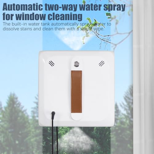 Window Cleaning Robot, 3000Pa Strong Suction Smart Cleaner with Automatic Water Spray, Remote Control, Voice Broadcast