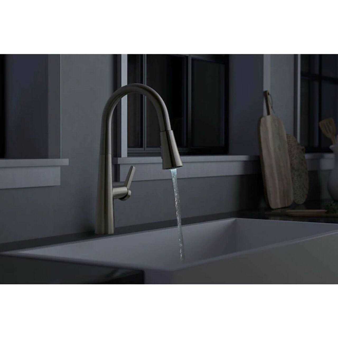 Allen + roth Bryton Stainless Steel Single Handle Pull-Down Kitchen Faucet - Shop Hardware Tools Online Store