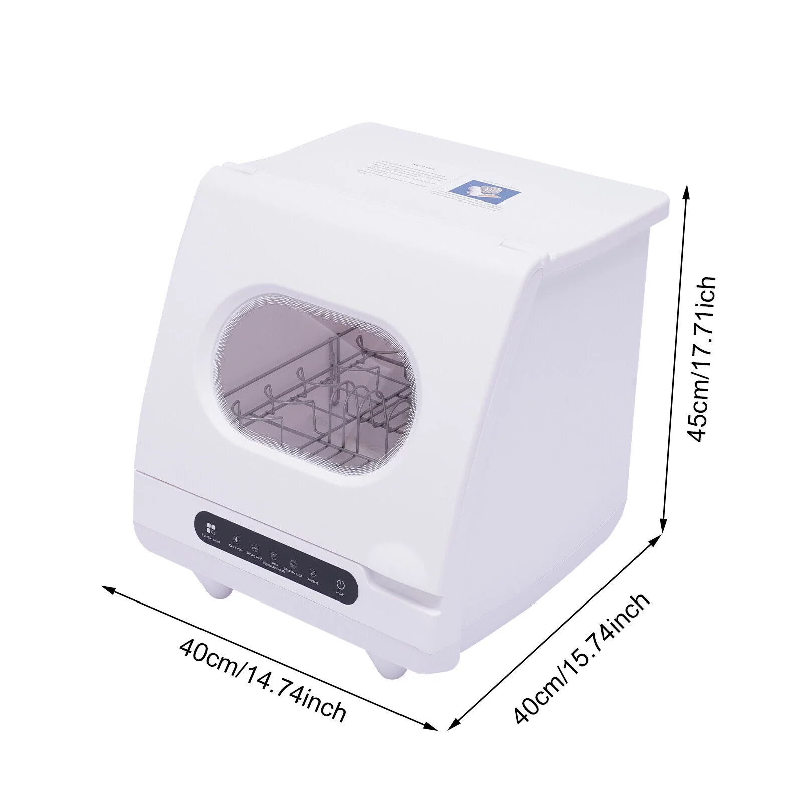 ZhdnBhnos Portable Countertop Dishwasher Compact Freestanding Dish Washing Machine 5 Cleaning Programs