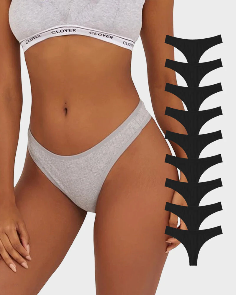 Seamless Low-Rise Cotton Thong Panty (9 Pack)