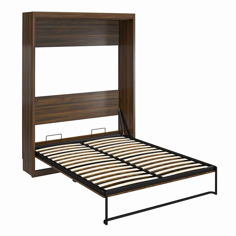 Bowery Hill Transitional Engineered Wood Brown Full Murphy Wall Bed