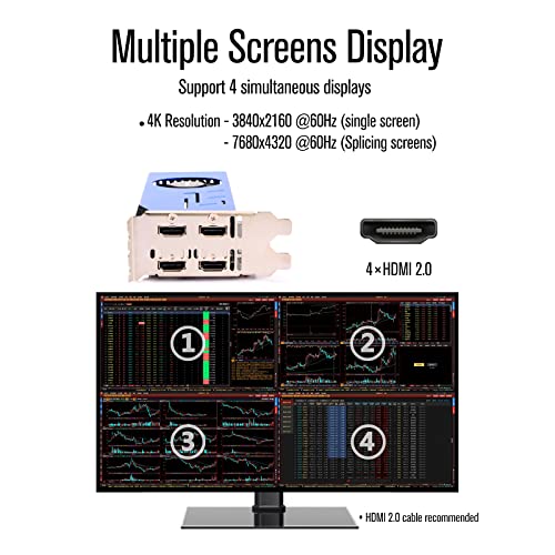 GTX 750 Ti 4GB Graphics Card GDDR5 Dual Slot 4HDMI Monitor Video Card 128-Bit PCIe Bus Powered