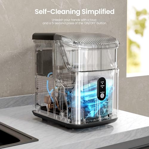 Nugget Ice Makers Countertop, 35lbs/Day Pebble Ice Maker Machine with Sonic Ice