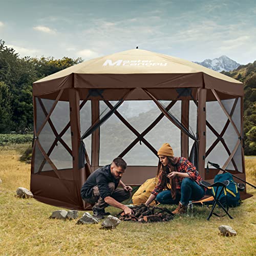 MASTERCANOPY 12x12FT Pop Up Gazebo Screen Tent - Instant Screen House with Netting, Quick Set, Outdoor Canopy Shelter with Carry Bag for Camping