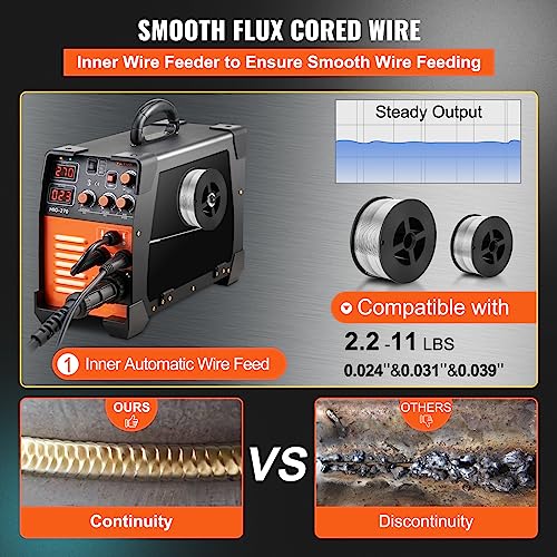 VEVOR MIG Welder, 3 in 1 270 Amp Welding Machine, 110 220V MIG Lift TIG Arc Welder, Portable Lift TIG Welder ARC Welder with IGBT DC Inverter