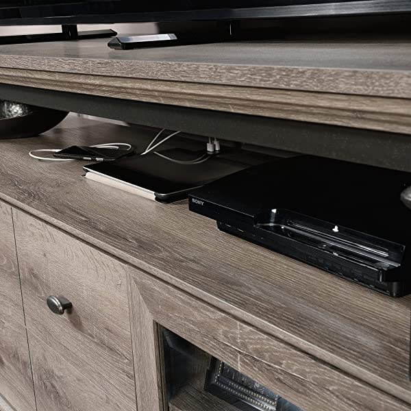 Sauder Canal Street Entertainment Credenza, For TV's up to 60", Northern Oak Finish