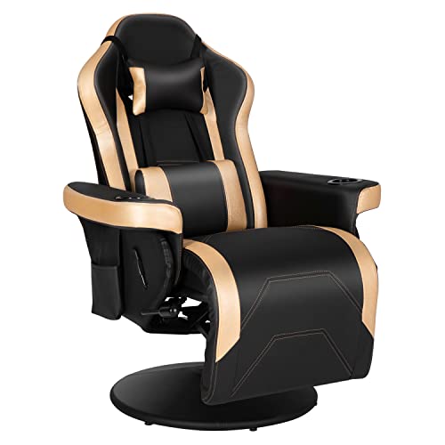 Modern-Depo Gaming Recliner Chair with Speakers, Massage, High Back, Cupholder, Headrest, Lumbar Support