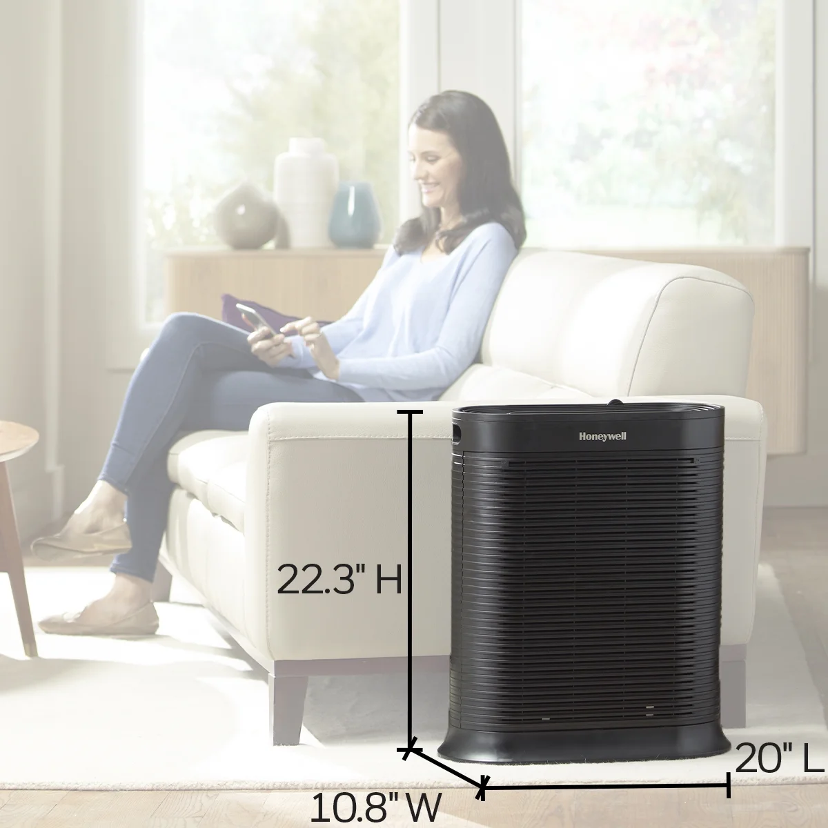Honeywell Air Purifier, HPA300, 465 sq ft, HEPA Filter, Allergen, Smoke, Pollen, Dust Reducer
