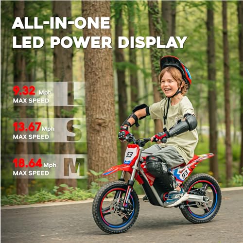 AIII Electric Dirt Bike for Kids 3-7, High Performance Racing Grade Motorcycle, Up to 8MPH, 2 Speed Settings, 12-Inch Off-Road Tires