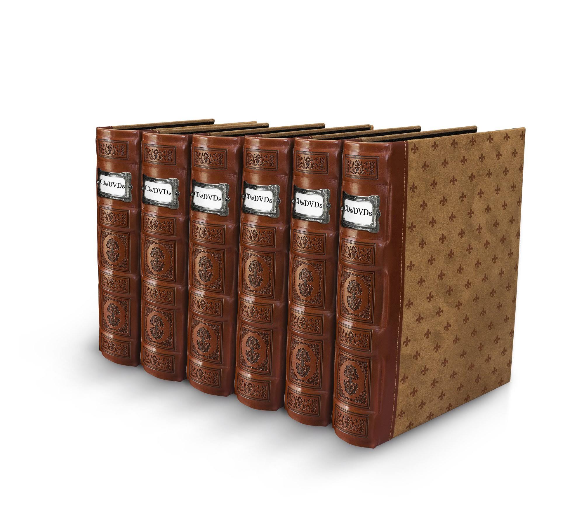 Bellagio-italia Tuscany CD/DVD Storage Binder- Cognac 6-Pack