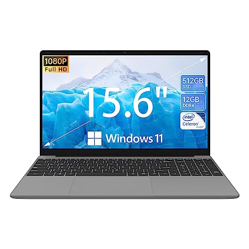 ApoloSign 15.6 Inch Laptop Computer, Windows 11 Laptops with 12GB RAM 512GB SSD, FHD IPS 1920x1200 Display
