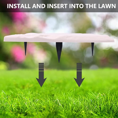 4Pcs Large Stepping Stones Outdoor Garden Walkway, Durable Plastic Pavers for Patio, Pathway, and Landscaping