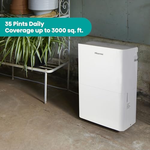Hisense Energy Star 25-Pint Portable Dehumidifier with Auto-Shutoff, Home Dehumidifier and Moisture Absorber For Basement, Garage
