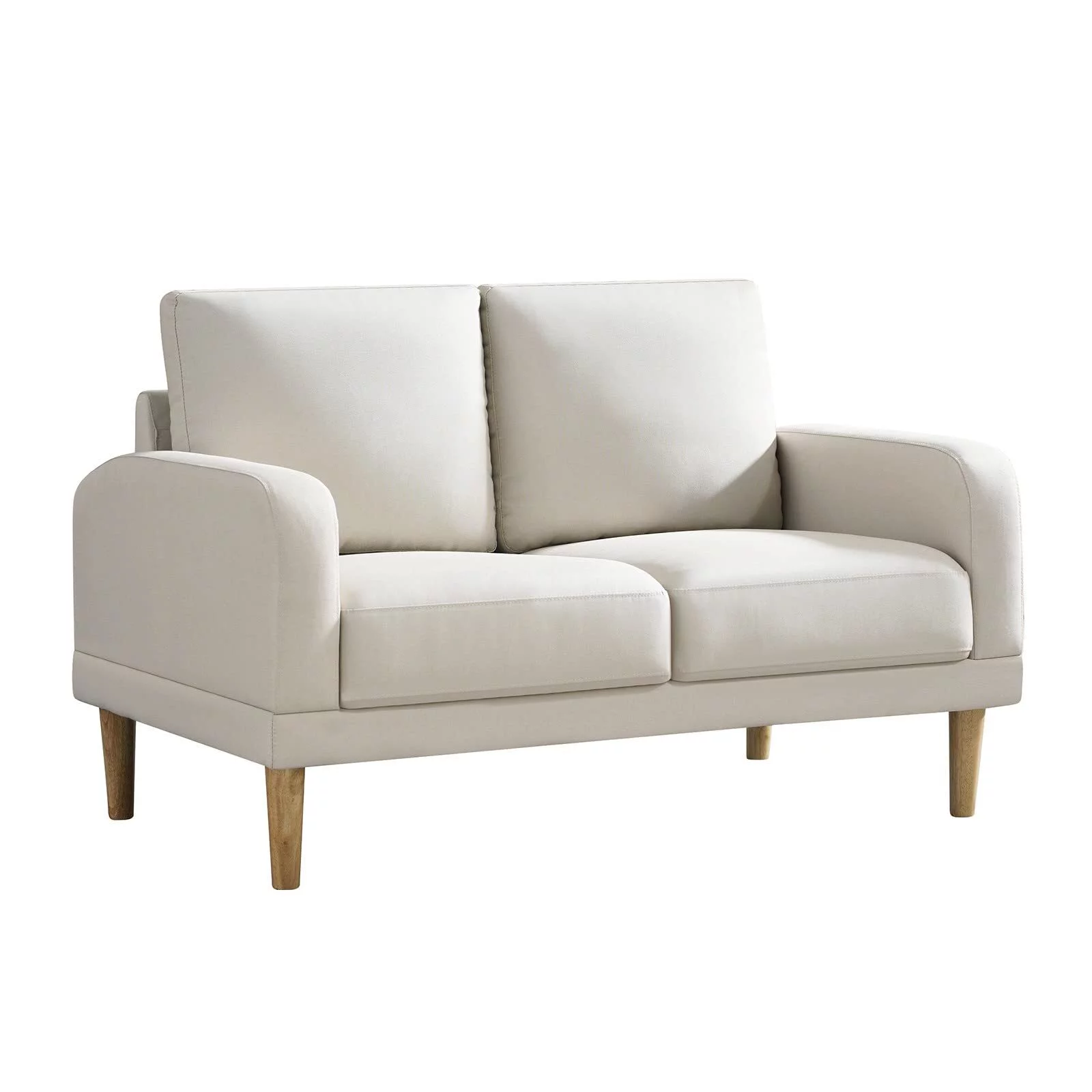 Husbedom 50" Small Modern Loveseat Sofa, Mid-Century Upholstered Loveseat 2-Seater Button Tufted Sofa Coach with 2 Removable Backs for Small Spaces