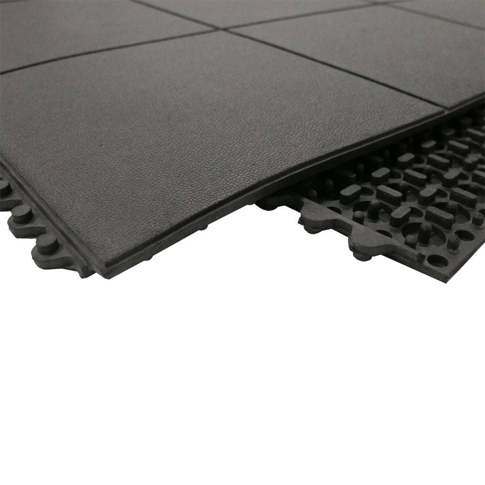 Rubber-Cal Revolution Interlocking Rubber Floor - 5/8 x 36 x 36-Inch Rubber Tiles - Black - 2 Pack