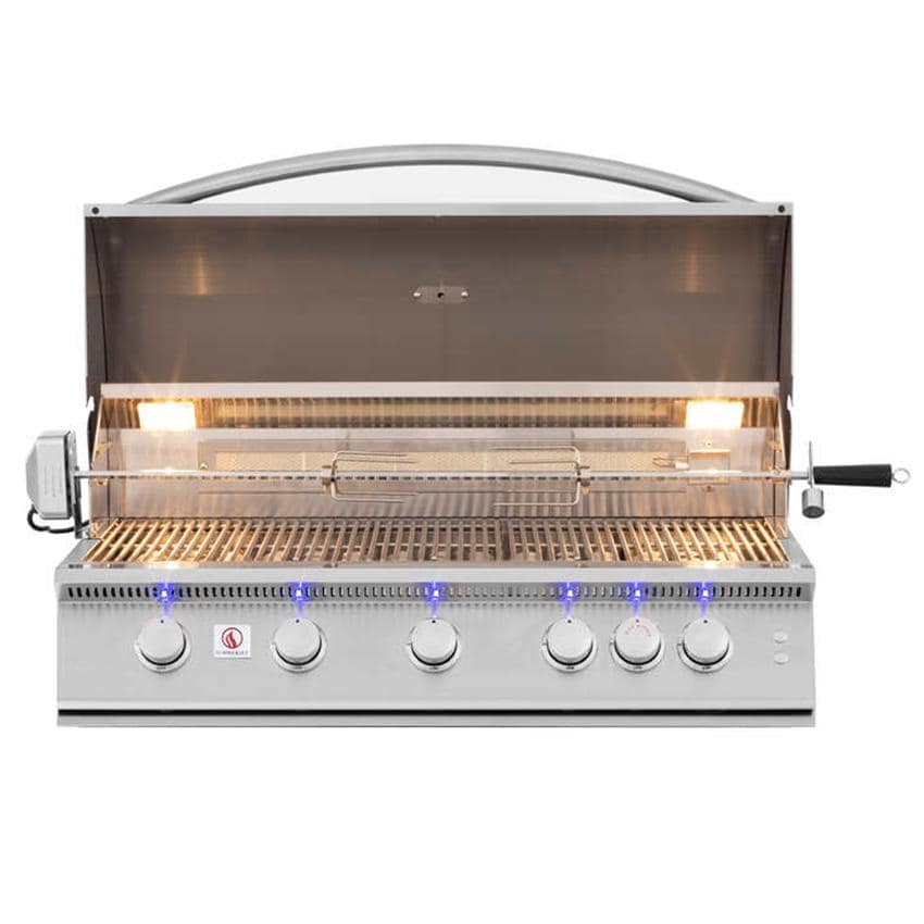 Summerset Sizzler Pro 40-Inch 5-Burner Built-In Propane Gas Grill With Rear Infrared Burner - SIZPRO40-LP