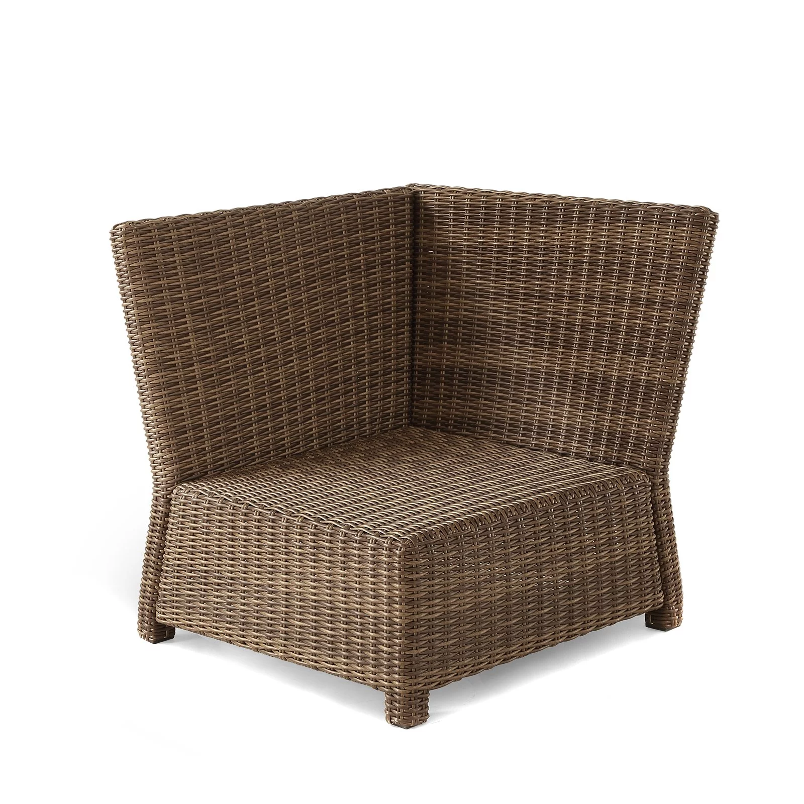 Crosley Furniture Bradenton 5 Piece Fabric Patio Sectional Set in Brown and Navy