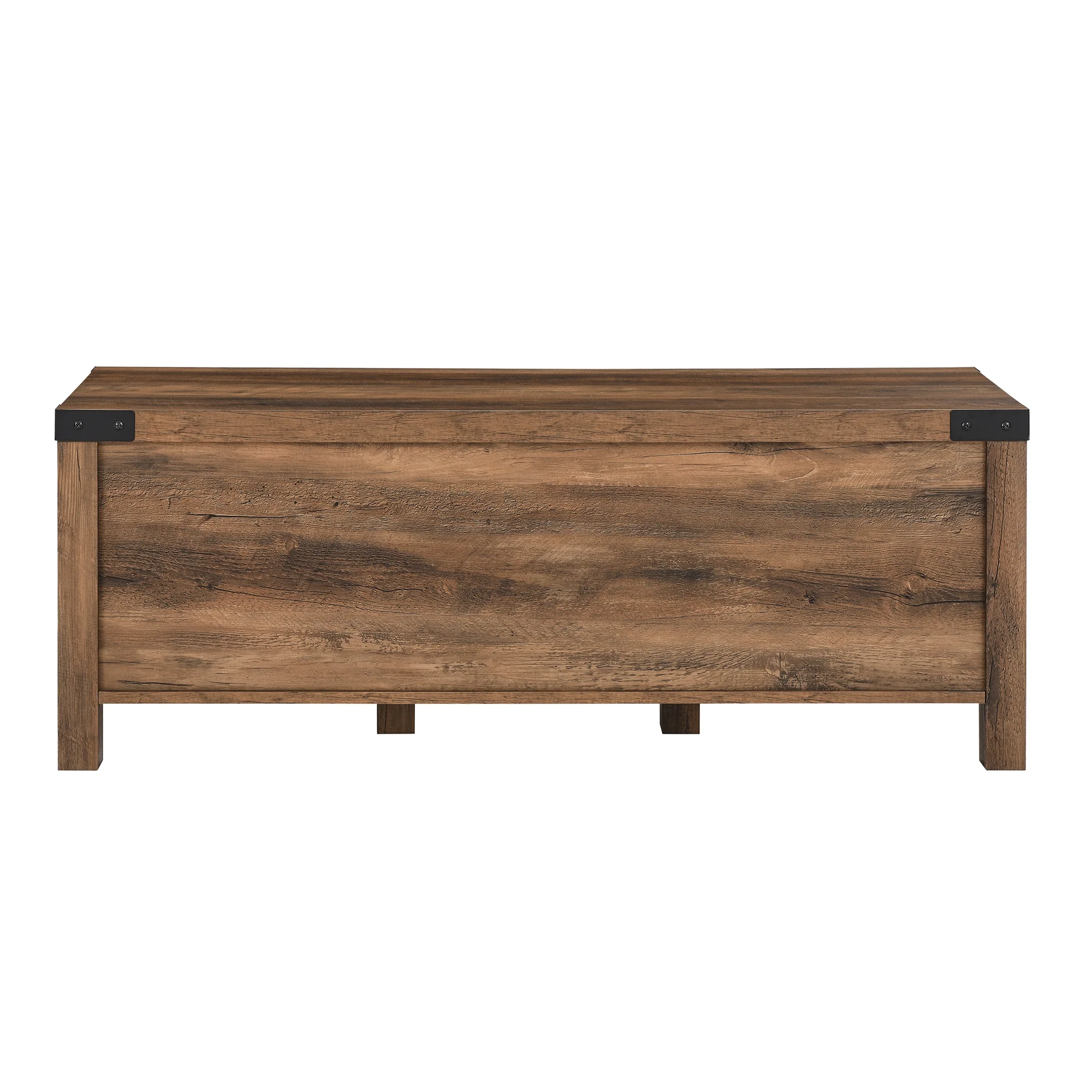 Walker Edison Rustic Farmhouse Entryway Storage Bench, Brown