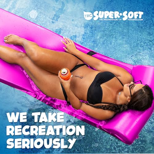 TRC Recreation Sunsation Vinyl Coated Foam Swimming Pool Float Mat Adult Lounger with Built-in Roll Pillow