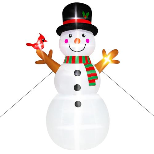16FT Christmas Inflatable Snowman Outdoor Decorations, Giant Christmas Snowman, Holiday Blow Up Yard Decor with LED Lights