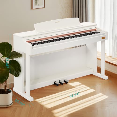 AODSK 88 Key Digital Piano,Weighted Hammer Action Digital Piano with Full-Size Weighted Keys,Triple Pedal,Beginner Bundle with Furniture Stand