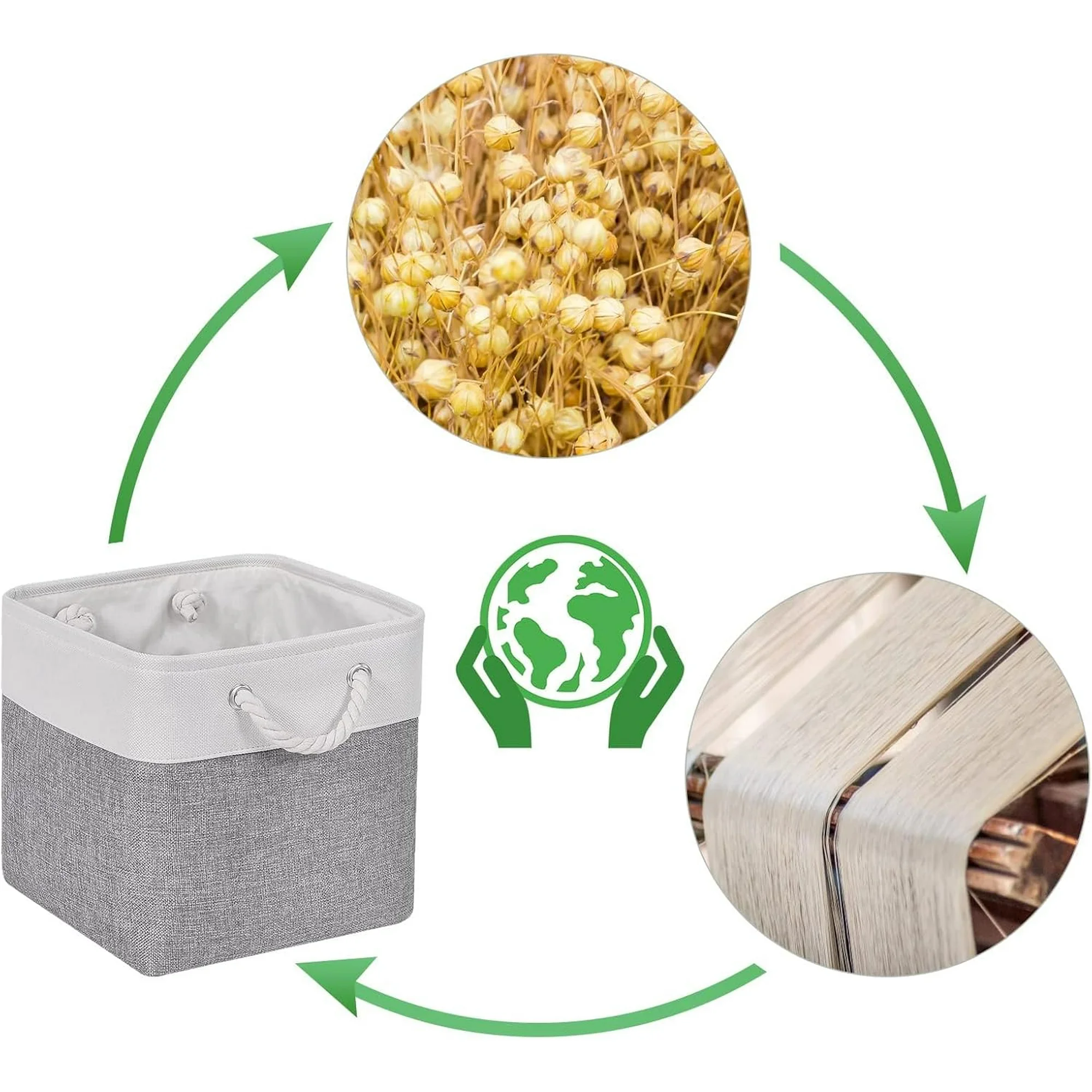Fabric Cubes Storage Basket, 6 Pack 11x11 in with Handles Foldable Cube Storage Bins, for Shelves, Home, Office, Nursery Organizers