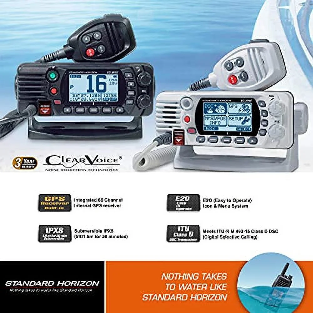 Standard Eclipse GPS Black VHF Class D 25 Watt
