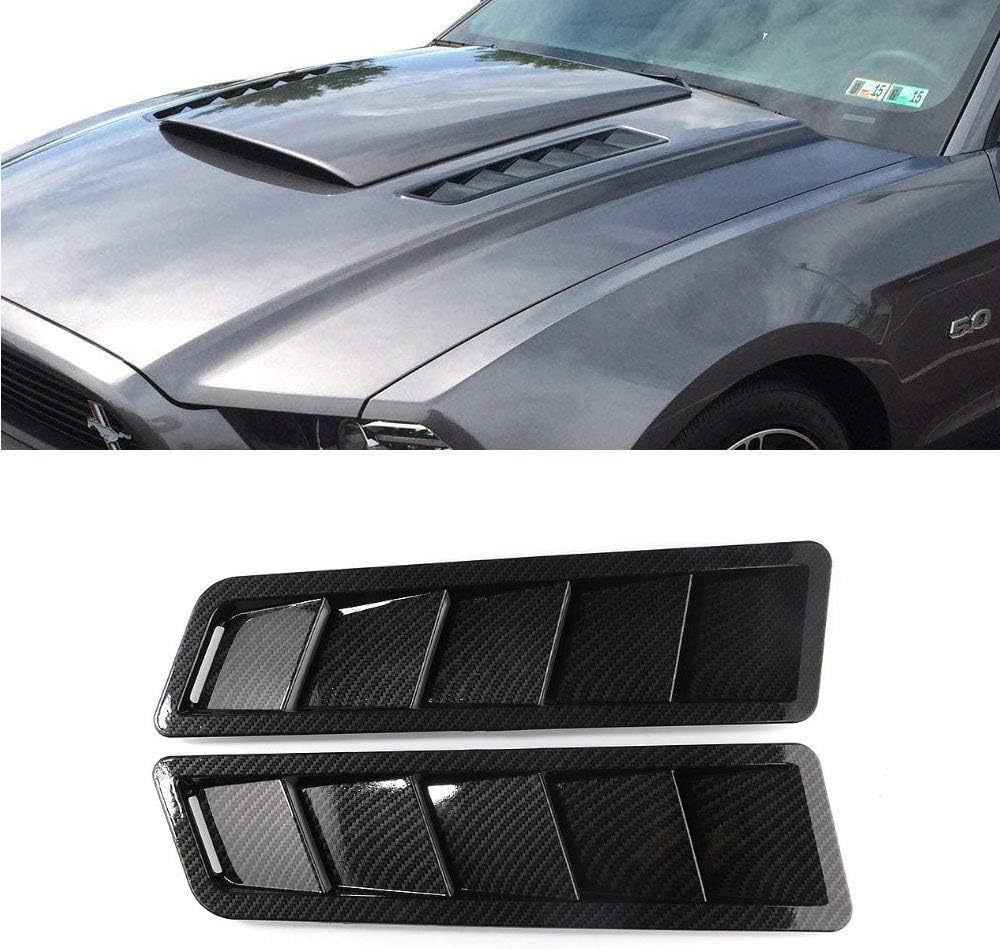 Zmucen Car Hood Vent louvers Cold Air Flow Intake Fitment Louvers Vents Bonnet Cover Hood Vent Air Flow Intake Side Scoop Hood Cover Car Decorative