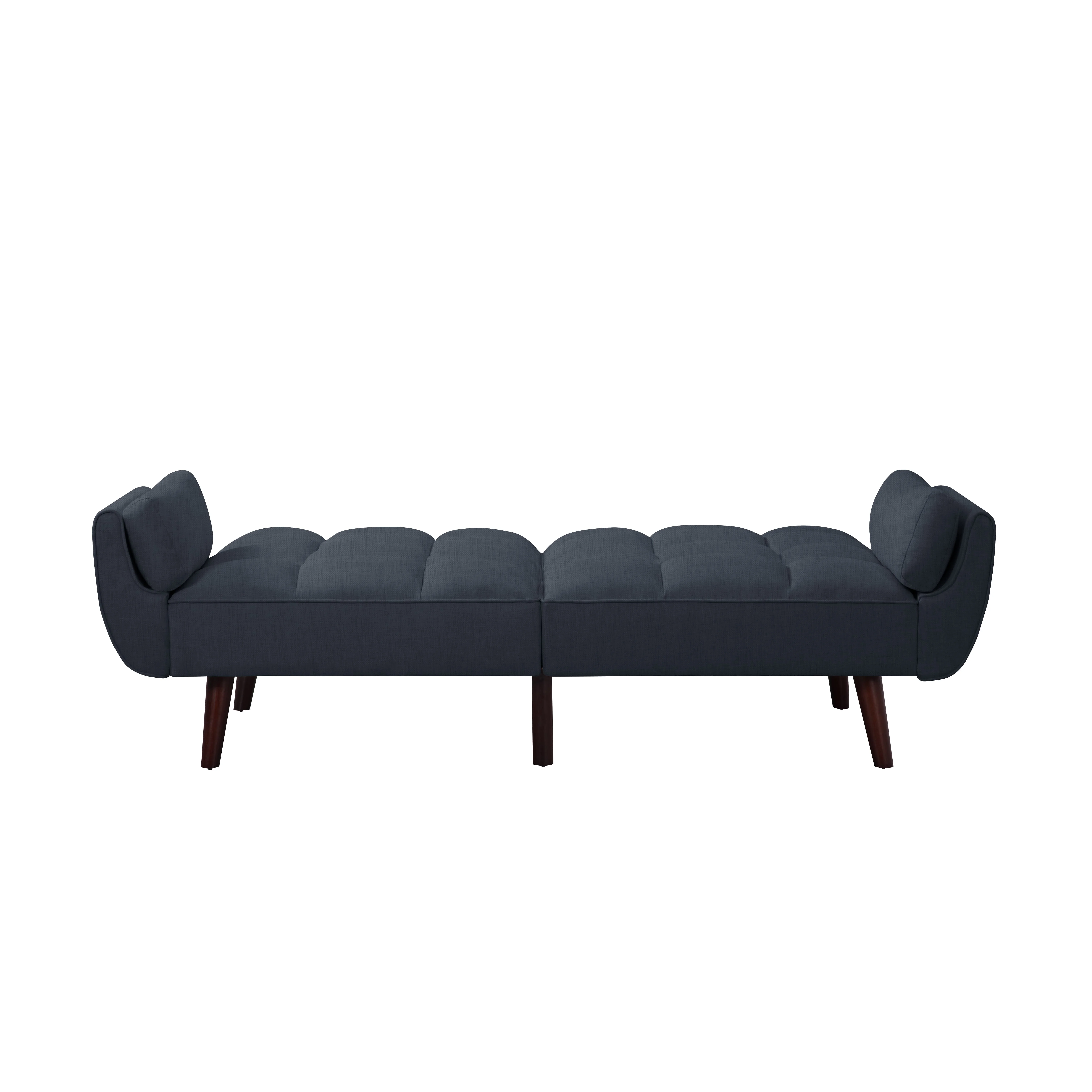 BSHTI 76” Futon Sofa Bed,Upholstered with Polyester,Wood Frame,2 Arm Pillows Included,3 Adjustable Positions ,5 Colors for Choosing