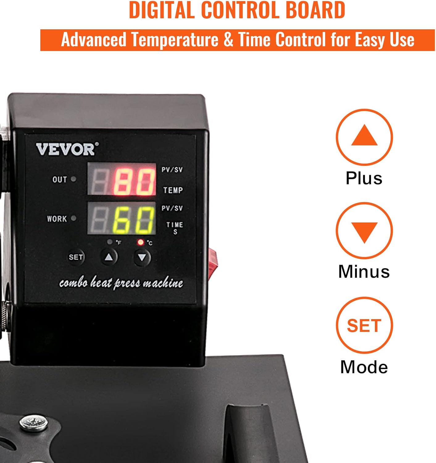 VEVOR Heat Press 15x15 Inch 8 in 1 Heat Press Machine, Swing Away Tshirt Press Machine Digital Control