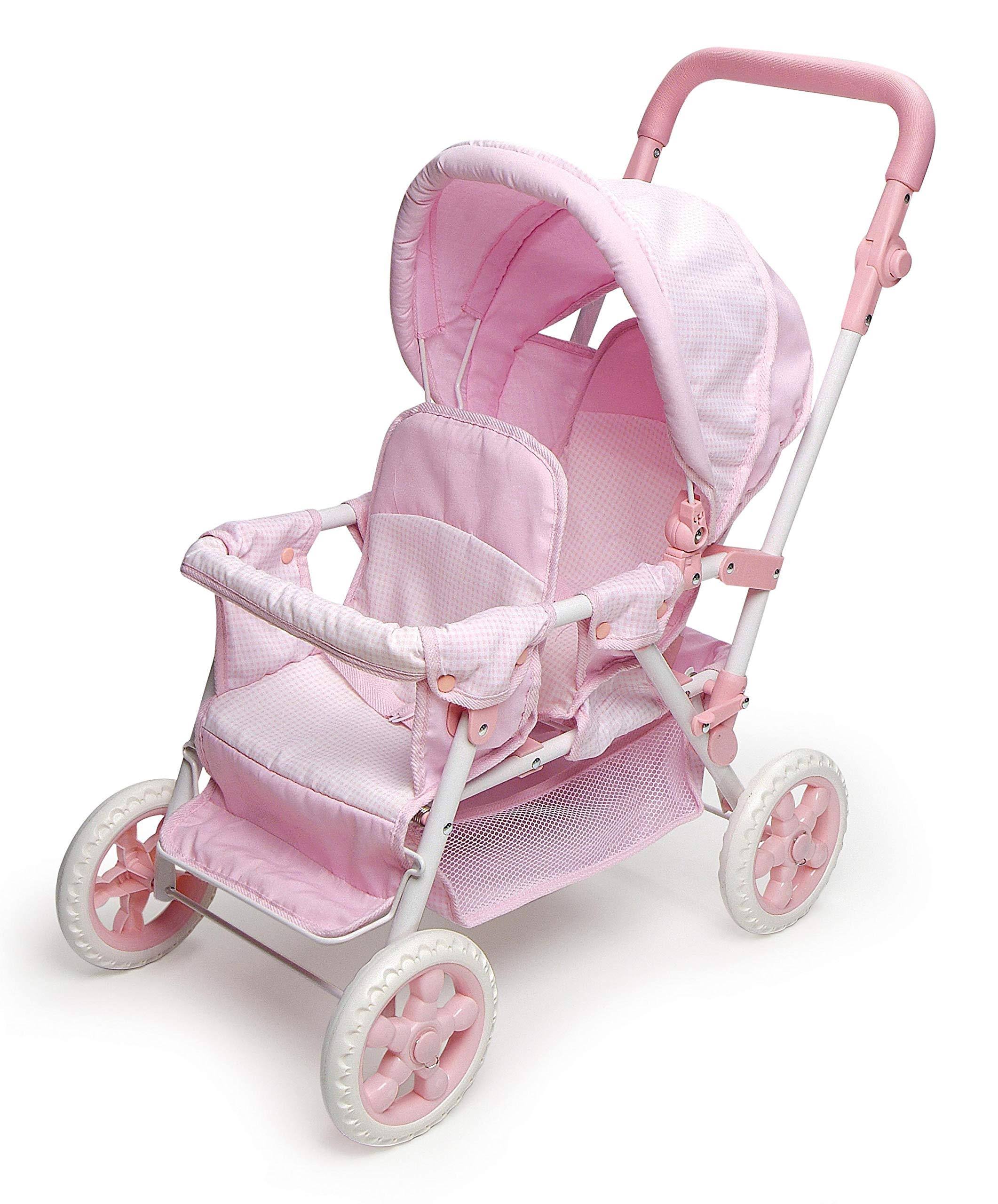 Badger Basket Folding Double Front-to-Back Doll Stroller (Fits American Girl - Megean