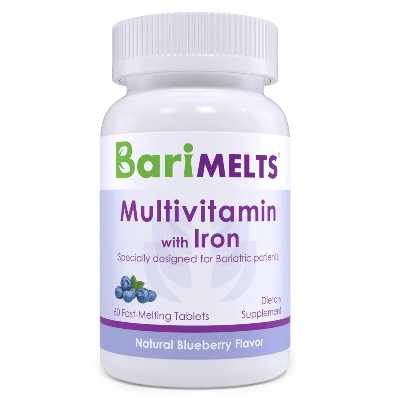 BariMelts Bariatric Multivitamin with Iron - 1 Month Supply (60 Fast-Dissolving Tablets) - Sugar-Free - Post-Op Bariatric Vitamins