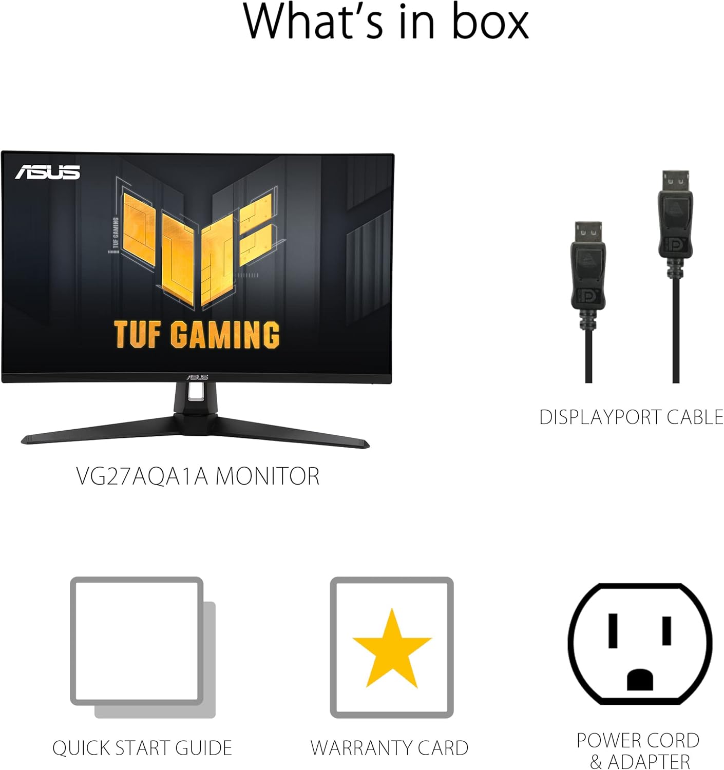 ASUS TUF Gaming 27” 1440P Monitor (VG27AQA1A) - QHD (2560 x 1440), 170Hz (Supports 144Hz), 1ms, Extreme Low Motion Blur, Freesync Premium, Eye Care