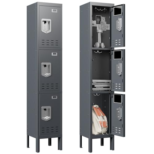 Metal Cabinet Home Office Storage,Lockers,Lockable Employees Metal Locker with Door,54" Height Steel Locker,Lockable Steel Locker for Gym,School,Home