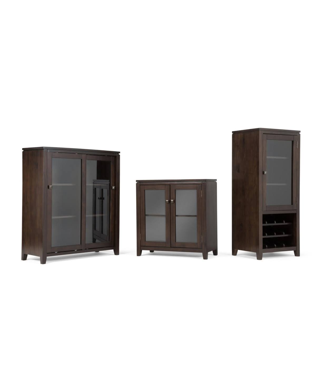 Simpli Home Cosmopolitan Solid Wood Medium Storage Cabinet in Mahogany Brown