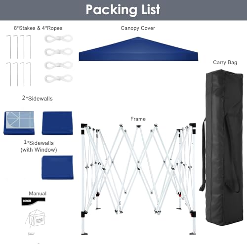 COBIZI Canopy 10x20 Pop Up Canopy Tent with 6 Sidewalls Party Tents for Parties Weddings Backyard Waterproof Canopy Outdoor Commercial Canopy Event